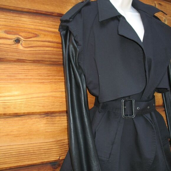 Preen by Thorton Bregazzi Black Trench Coat - Picture 4 of 8
